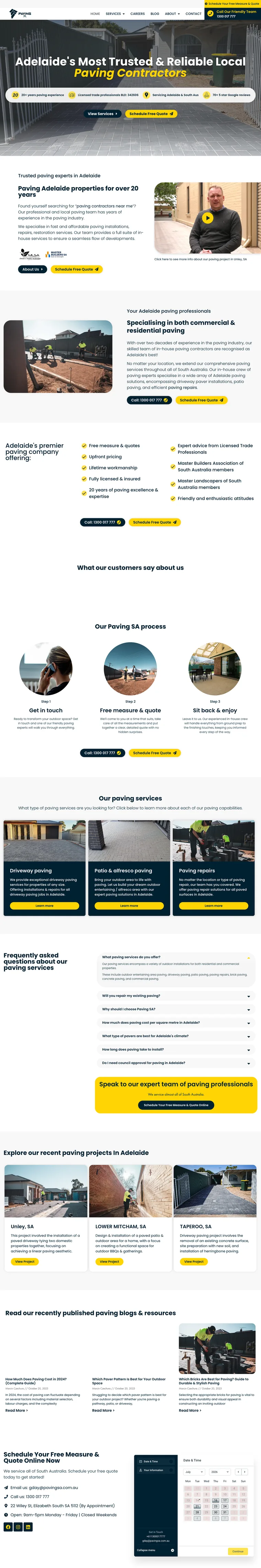 Paving website design for Paving SA